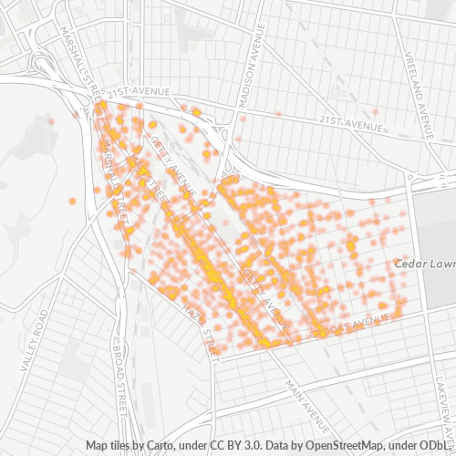 07503 Business Density Heatmap